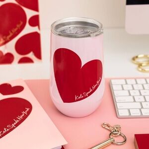 Kate Spade Valentine's Day Wine Tumbler 16 oz Stainless Steel Coffee NWT